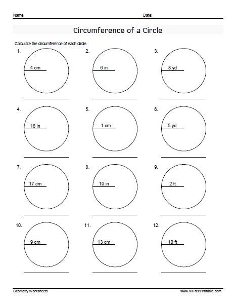 Round and Round Finding the Circumference of a Circle Worksheet Teaching printables, Circle