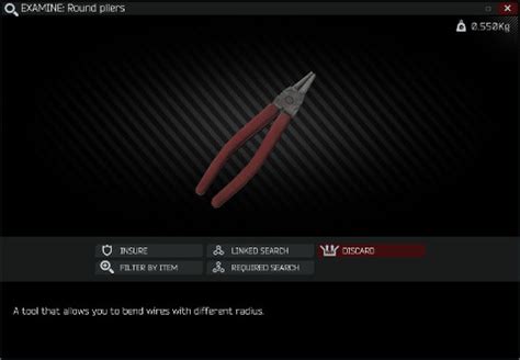 Round pliers tarkov. Ammunition. You will find many ammunition types within the chaos of Tarkov. Varying opponents will require different types of ammunition to tackle. This page lists all ammunition types in Escape from Tarkov. Click the name of a caliber to see the full list of available cartridges. To learn more about the effectiveness of ammunition check the ... 