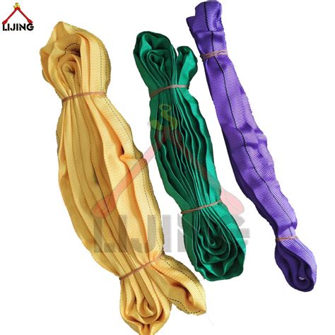Round slings.  High-tenacity polyester yarn encased in a smooth, double-wal...