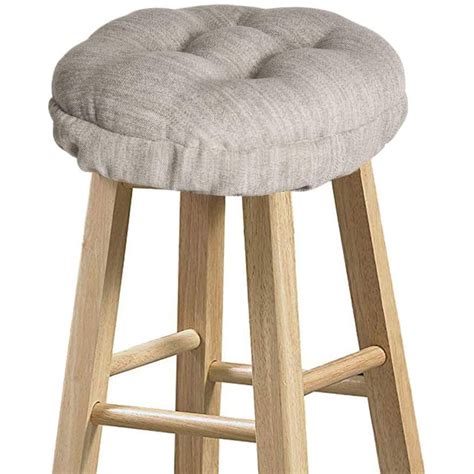 Round stools with cushion. Its 2" thick polyester fill cushion provides support. Rounding out the design, a non-slip gripper bottom keeps the cushion from shifting and sliding as you sit. Measuring 14" W x 14" L, this cushion is compatible with round stool seats up to 16" W. Compatible with Cushion: Barstool Cushion; Cushion Cover Material: Polyester/Polyester blend 