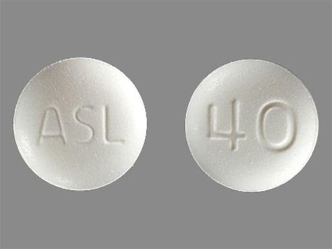 40 Pill - white round, 8mm. Pill with imprint 40 is White,