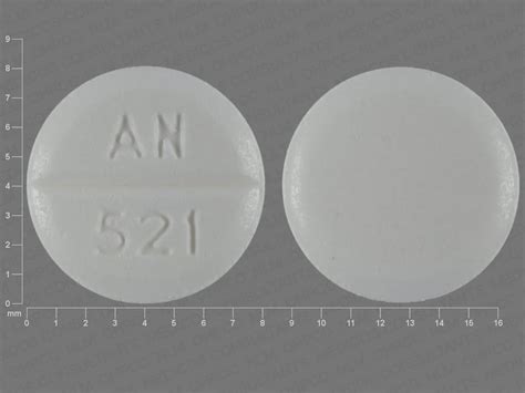 Pill with imprint AN 521 is White, Round and has been identified as Promethazine Hydrochloride 25 mg. It is supplied by Amneal Pharmaceuticals, LLC. Promethazine is used in the treatment of Light Sedation; Allergic Reactions; Anaphylaxis; Allergic Rhinitis; Motion Sickness and belongs to the drug classes antihistamines, phenothiazine antiemetics .. 
