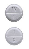 Round white pill tv 1. TEV40960: This medicine is a white, round, partially scored, tablet imprinted with "TV" and "4096". 00208318: This medicine is a white, suspension ZYD12850: This medicine is a white, round, scored, tablet imprinted with "1285". 