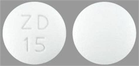 Round white pill zd 15. Enter the imprint code that appears on the pill. Example: L484; Select the the pill color (optional). Select the shape (optional). Alternatively, search by drug name or NDC code using the fields above. Tip: Search for the imprint first, then refine by color and/or shape if you have too many results. 