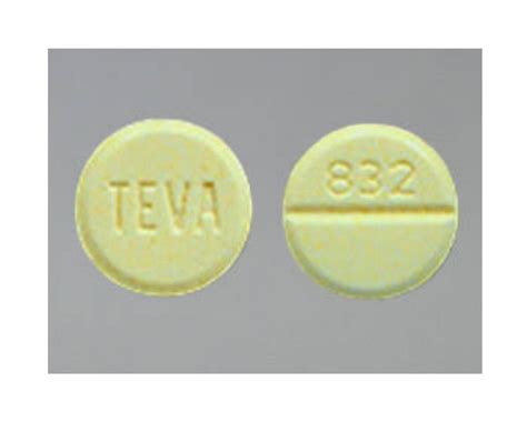 Round yellow 832 teva. Clonazepam. Strength. 0.5 mg. Imprint. TEVA 832. Color. Yellow. Shape. Round. 