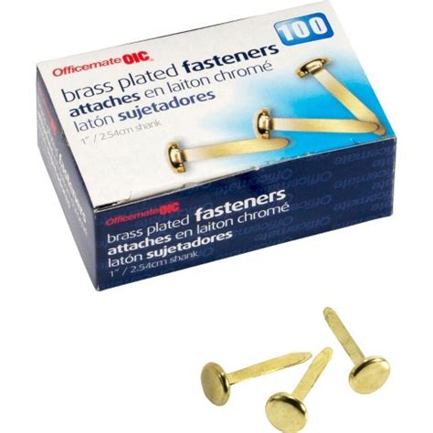 Roundhead Fastener, 1" Shank, 3/8" Head, Brass Plated