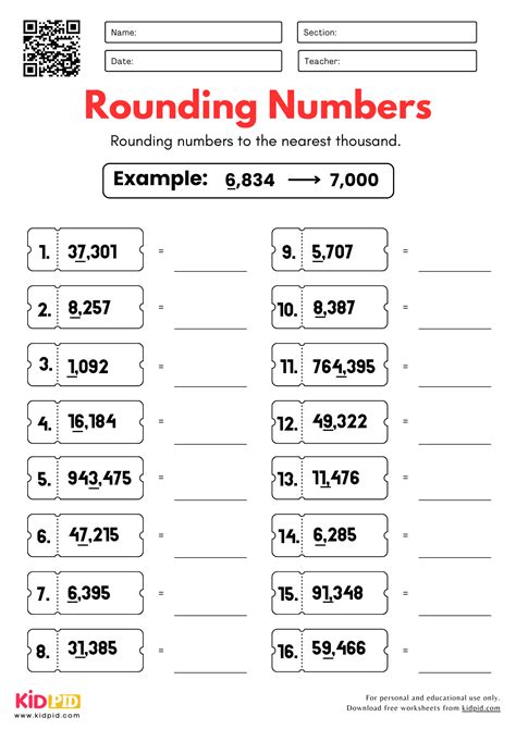 Rounding to the Nearest Thousand Worksheet Have Fun Teaching