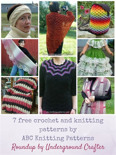 Roundup 7 Free Crochet and Knitting Patterns by ABC Knitting Patterns
