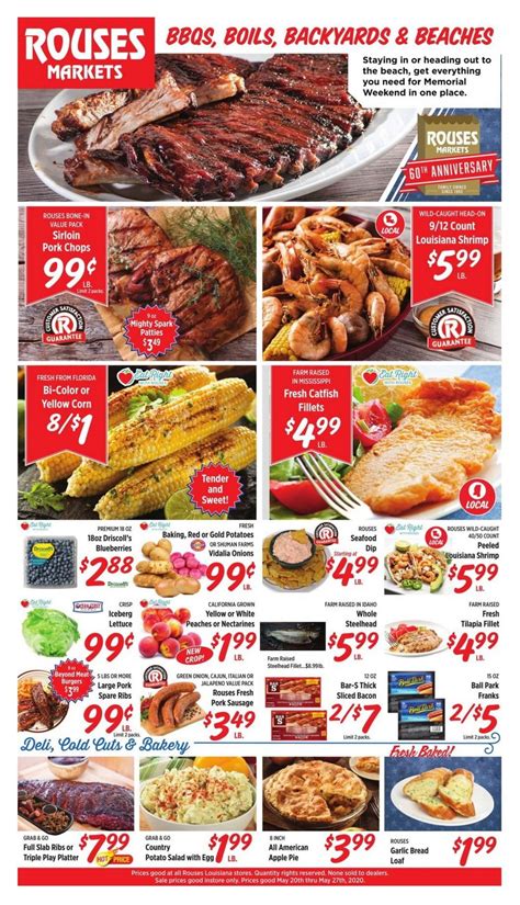 1545 Gulf Shores Pkwy., Gulf Shores, AL. Weekly Ad. Oct 11 - Oct 18. Current circular. Authentic Italian. Sep 27 - Oct 25. Hispanic Heritage Month. Sep 13 - Oct 18. View your Weekly Ad Rouses Supermarkets online.. 
