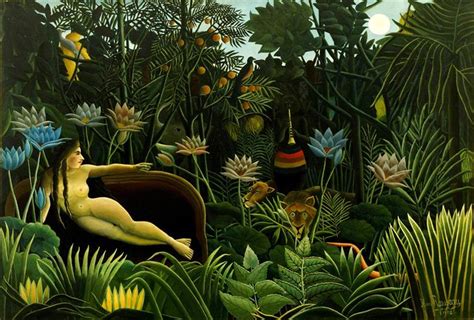 Shop La Pastiche The Dream Henri Rousseau Natural Wood Framed 27-in H x 39-in W People Canvas Hand-painted Painting at Lowe's.com.. 