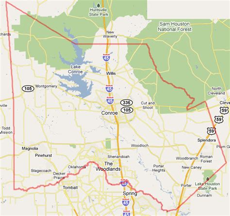 Route The Woodlands, TX to Montgomery, TX - how-far.net