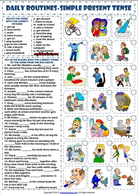 Routines Daily Tense Present Simple