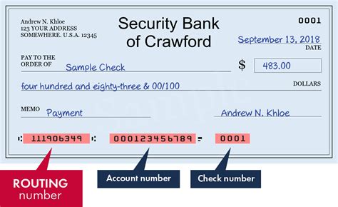 Routing Number - 111906349 - SECURITY BANK OF CRAWFORD