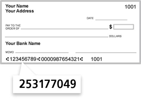 253177049 BANK ROUTING NUMBER. Here is the routing number fo