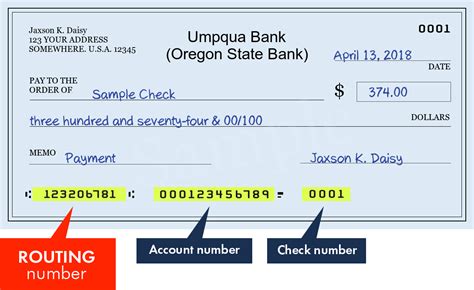 Routing number umpqua bank. UMPQUA BANK routing numbers list. UMPQUA BANK routing numbers have a nine-digit numeric code printed on the bottom of checks which is used for electronic routing of funds (ACH transfer) from one bank account to another. There are 30 active routing numbers for UMPQUA BANK. 