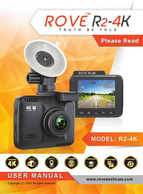 ROVE R2-4K Dash Cam Built-in WiFi GPS Car Dashboard Camera Re
