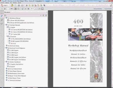 Rover 400 series full service repair manual. - Ford 6600 manuale del proprietario del trattore.