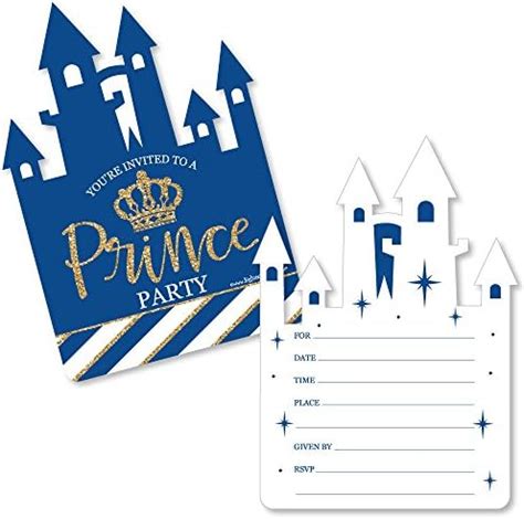 Royal Prince Charming - Shaped Fill-In Invitations - Baby Shower or …