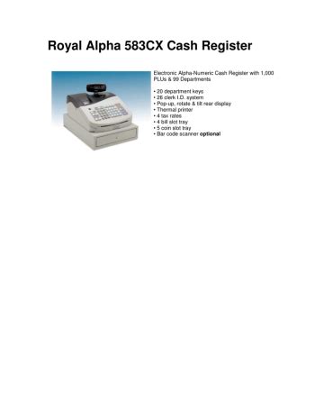 Royal alpha 583cx cash register manual. - Health care fraud and abuse a physicians guide to compliance billing and compliance.