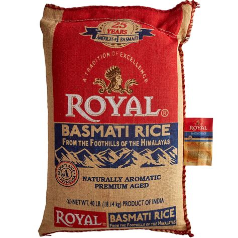 Royal basmati. Read 27 reviews. Item #: 112basmatr20. 10 seconds. Long grain size. Flavor complements lamb, chicken, and other poultry. Aged for a minimum of 12 months … 