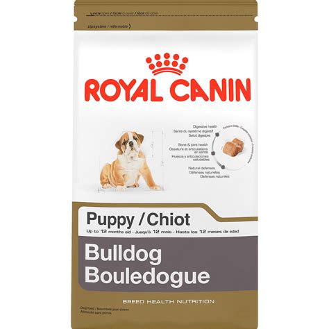 Royal canin bulldog food. BULLDOG ADULT is designed exclusively for purebred English Bulldogs over 12 months. With targeted nutrients, BULLDOG ADULT helps to support skin, joints and muscles, while the customized kibble helps improve digestion and reduce gas production. Having an upper jaw shorter than the lower one and a flat head almost as wi 