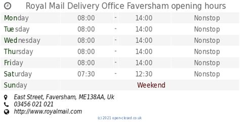 Royal mail Faversham Delivery Office Address -ME138AA