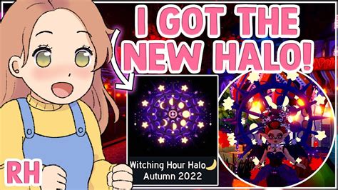Witching Hour Halo🌙 Autumn 2022, also known as Autumn Halo 2022, is a very rare wearable Halo accessory that can be traded in Royale High. It was added to the game with the Halloween 2022 event, which was released on October 2, 2022. It was created by ReddieTheTeddy and Strawberry.. 