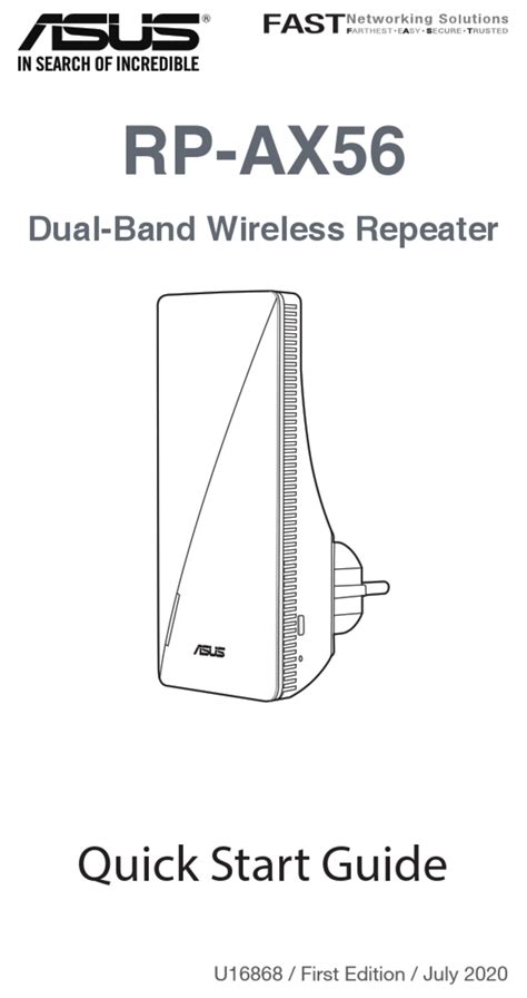 ASUS RP-AX56 - AX1800 Dual Band WiFi 6 AiMesh Ran
