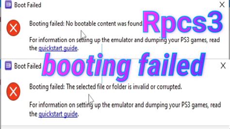 Booting any disc game with it just shows "Booting failed: The selected file or folder is invalid or corrupted." error, and booting a.... Rpcs3 invalid file or folder