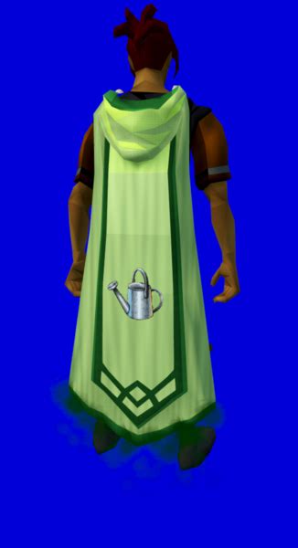 Rs3 farming cape. A Cape of Accomplishment (more commonly known as a skillcape amongst players) is a cape that symbolises achieving Skill mastery (level 99) in a particular skill, or the completion of every quest. Each skill, in addition to the cape for quests, has its own distinct cape of accomplishment. Each cape also comes with a matching hood, although the hoods do not offer any bonuses. It is possible to ... 