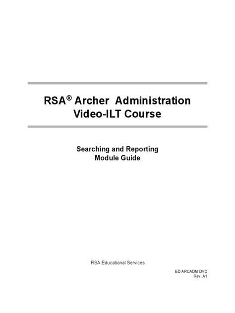 Rsa archer administration course student guide. - Manual for polaris 325 trail boss.