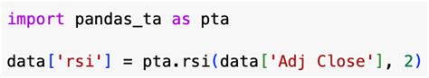 Rsi in python pandas. pyplot as plt import talib as To calculate RSI in Python, use 'pandas' t...