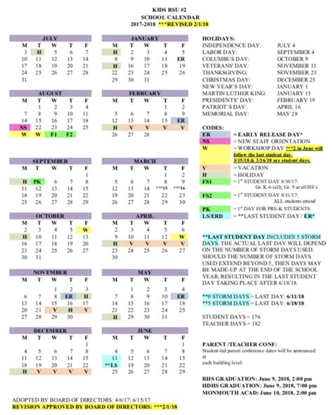 Rsu2 Calendar