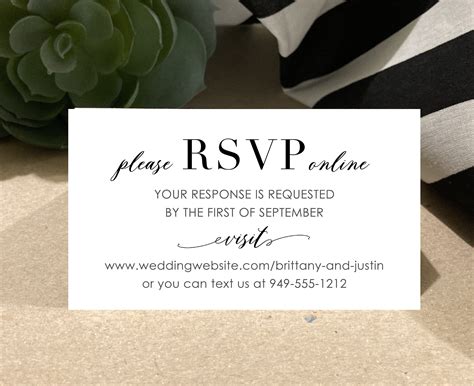 Rsvp invitation online. Create fully-tailored virtual save the dates, online invitations, and any other email communications for your wedding. Upload your own online invitation design, images and logo. Set custom colors for background and text. Use merge tags to auto-populate individual invitee details such as names, titles, and seating assignments. 