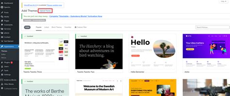 Rt education school wordpress theme. zip theme of your choice Now Installing button.  Click...