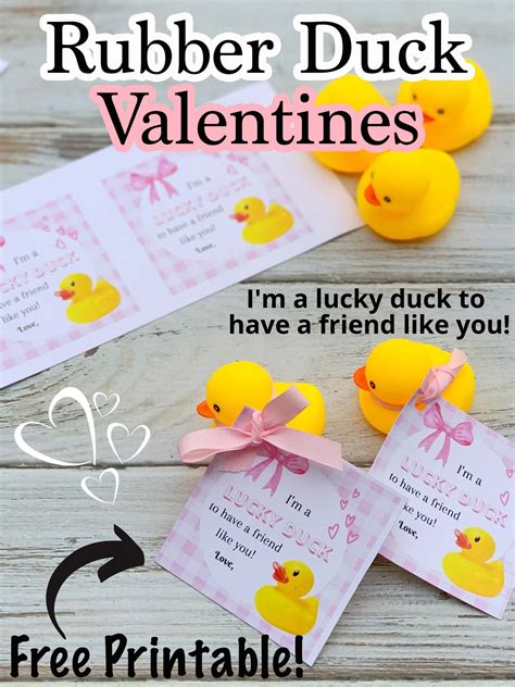 Rubber Duck Valentine Free Printable