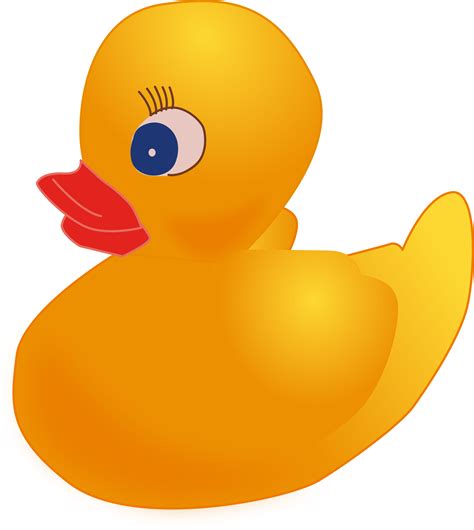 Duckling, simple color icon. Children's rubber toy. Bird. Vector illustration. Rubber duck floating in water. Yellow plastic duck figure on blue background. Toy rubber duck. Rubber ducks. Cartoon angel and devil rubber ducks. Vector clip art illustration with simple gradients. All in a single layer.
