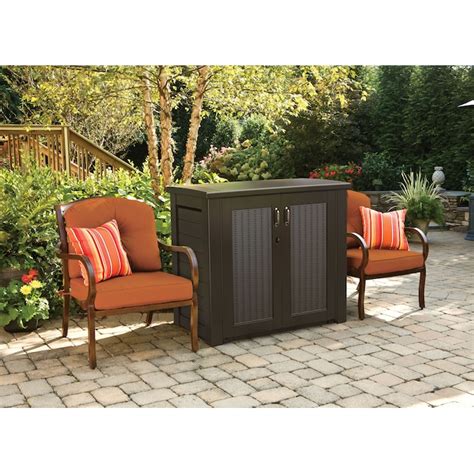 Our best overall pick, the Keter Brightwood, holds 120 gallons. Extra-large deck boxes hold over 150 gallons. These oversized storage boxes are ideal for large collections of gardening tools and supplies, patio umbrellas, big sets of outdoor cushions, pool equipment, and chemicals, or even firewood.. Rubbermaid deck box