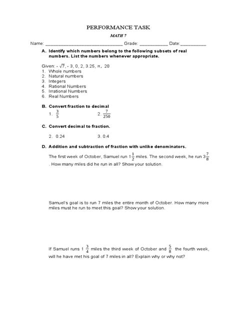 Rubrics for math performance tasks pdf.  Jan 7, 2016 · Grade 7 Mathematics Per...