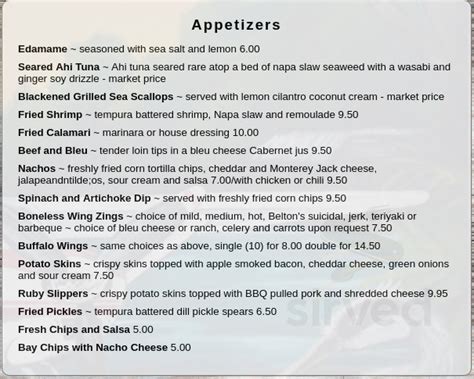 Ruby Street Grille menu - Tavares, FL Order American (Traditional ...