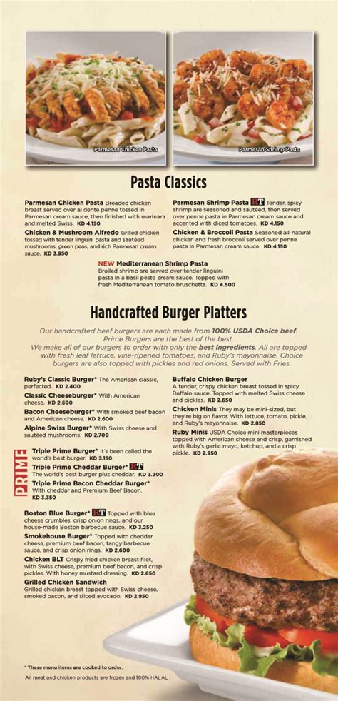 Ruby Tuesday Kuwait Home Delivery Menu Ruby Tuesday Kuwait