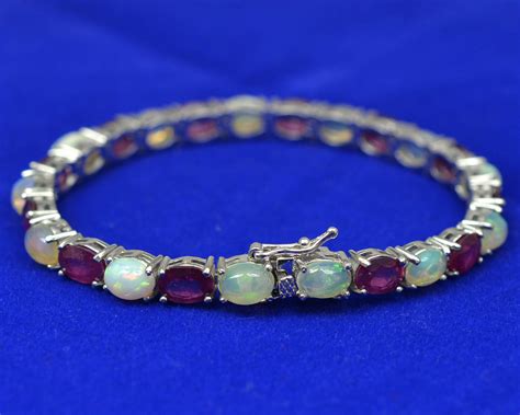 Ruby and Opal Bracelet - Etsy UK