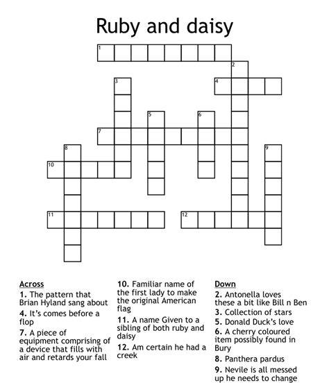 Ruby and daisy Crossword WordMint