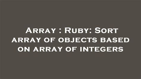 Ruby sort array method - Kalkicode