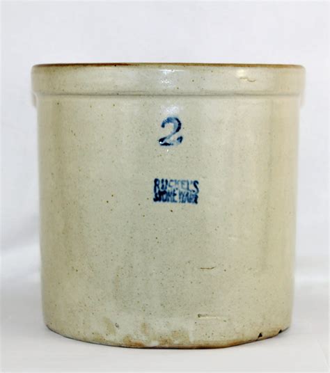 Ruckels stoneware. Vintage Ruckels 3 Gallon Crock Circa - 1900 - 1936 This is one of the few of A. D. Ruckels Stoneware we have had the privilege of offering. It seems they are far and few in between being made by one of the lesser-known stoneware companies as we could find only 2 others to compare it to. This 