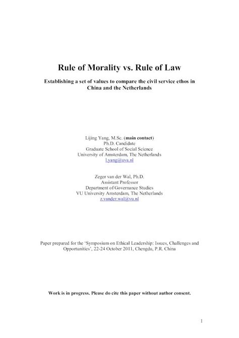 Rule of Morality vs. Rule of Law - ocsc.go.th