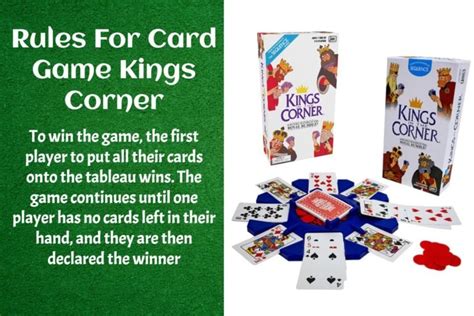 Rules for Kings in the Corner Card Game Fun Card Games, Card Games For