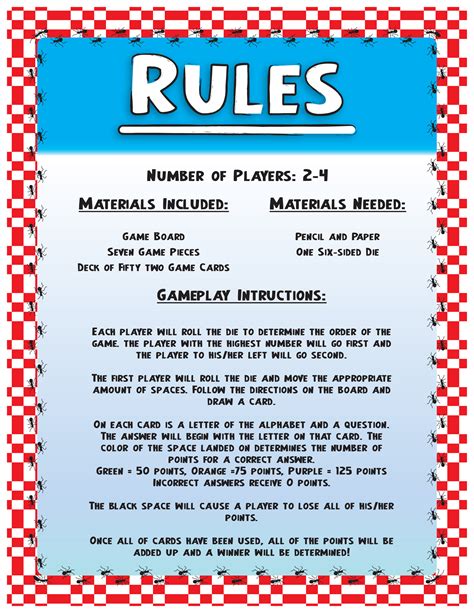 Rules of the Game What