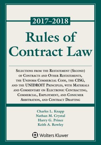 Download Rules Of Contract Law 20172018 Statutory Supplement By Charles L Knapp