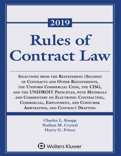 Read Online Rules Of Contract Law 20192020 By Charles L Knapp